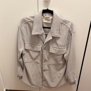 Ashley By 26 International Women’s Light Gray Corduroy Shirt Jacket Size M